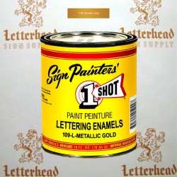 1 Shot Lettering Enamel Paint Metallic Gold 109L - 1/4 Pint