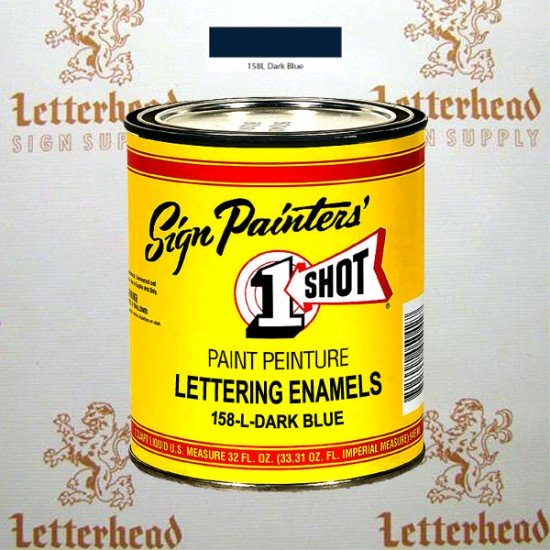 1 Shot Lettering Enamel Paint Dark Blue 158L - Quart