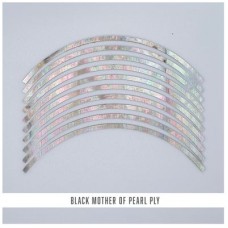 Abalam Curved Strips: Black MOP Ply