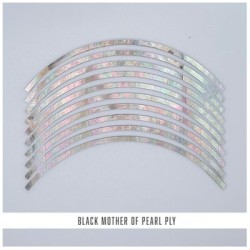 Abalam Curved Strips: Black MOP Ply