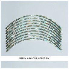 Abalam Curved Strips: Green Abalone Heart Ply Abalam Curved Strips: Green Abalone Heart Ply