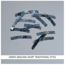 Traditional Curved Strips: Green Abalone Heart Traditional Curved Strips: Green Abalone Heart