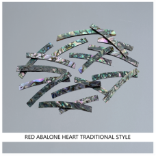 Traditional Curved Strips: Red Abalone Heart Traditional Curved Strips: Red Abalone Heart