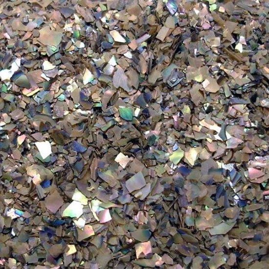 Paua Abalone Crushed (Brocade) Flakes for Inlay - 1 lb