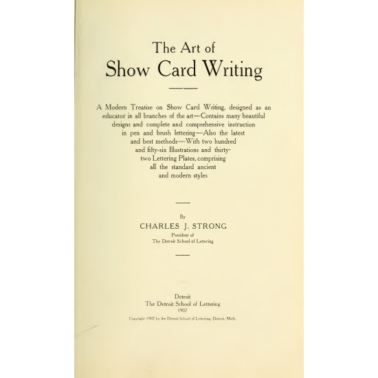 The Art of Show Card Writing (1907 ed.) (1907) — Digital Download
