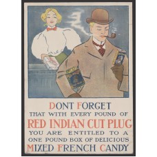 Red Indian Plug Candy Cigar Box Label