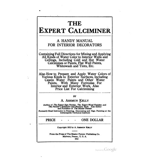 The Expert Calciminer (1912) — Digital Download