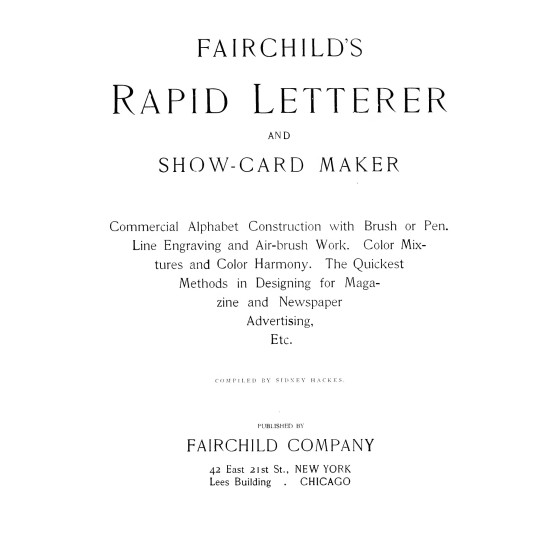 Fairchild's Rapid Letterer and Show-Card Maker (1910) — Digital Download