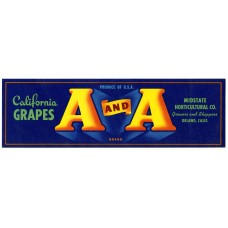 Aa Grapes Blue Fruit Crate Label Aa Grapes Blue Fruit Crate Label