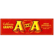 Aa Grapes Red Fruit Crate Label