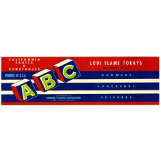 Abc Tokays Fruit Crate Label