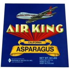 Air King Asparagus Fruit Crate Label Air King Asparagus Fruit Crate Label