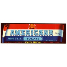 Americana Tokays Fruit Crate Label Americana Tokays Fruit Crate Label