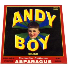 Andy Boy Asparagus Fruit Crate Label Andy Boy Asparagus Fruit Crate Label