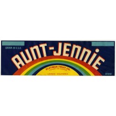 Aunt Jennie Rainbow Fruit Crate Label Aunt Jennie Rainbow Fruit Crate Label