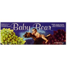 Baby Bear Grapes Fruit Crate Label Baby Bear Grapes Fruit Crate Label