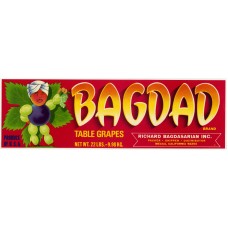 Bagdad Grapes Fruit Crate Label Bagdad Grapes Fruit Crate Label