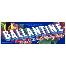 Ballantine Grapes Fruit Crate Label