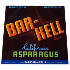 Bar Kell Asparagus Fruit Crate Label