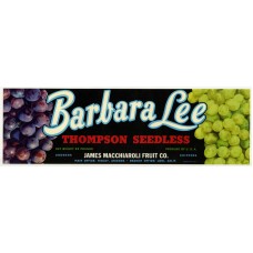 Barbara Lee Grapes Fruit Crate Label
