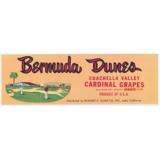 Bermuda Dunes Grapes Fruit Crate Label