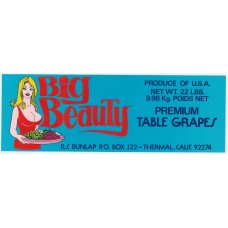 Big Beauty Grapes Fruit Crate Label Big Beauty Grapes Fruit Crate Label
