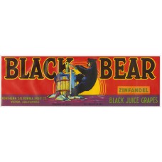 Black Bear Zinfandel Fruit Crate Label