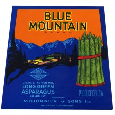 Blue Mountain Asparagus Fruit Crate Label Blue Mountain Asparagus Fruit Crate Label
