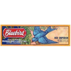 Bluebird Emperor Fruit Crate Label Bluebird Emperor Fruit Crate Label