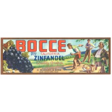 Bocce Zinfandel Fruit Crate Label Bocce Zinfandel Fruit Crate Label