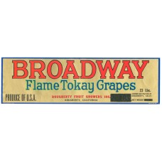 Broadway Tokay Fruit Crate Label