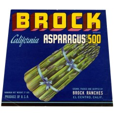 Brock Asparagus 500 Fruit Crate Label Brock Asparagus 500 Fruit Crate Label