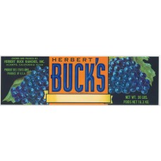 Bucks Grapes Fruit Crate Label