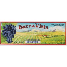 Buena Vista Zinfandel Fruit Crate Label