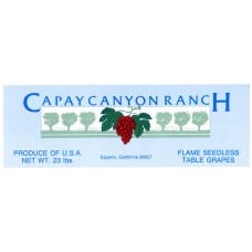 Capay Canyon Grapes Fruit Crate Label