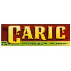 Caric Grapes Fruit Crate Label