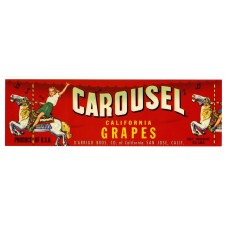 Carousel Grapes Fruit Crate Label