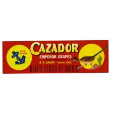 Cazador Emperor Fruit Crate Label Cazador Emperor Fruit Crate Label