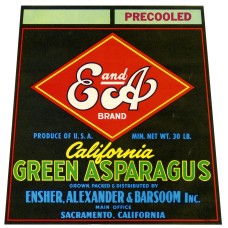 Es Brand Asparagus Fruit Crate Label Es Brand Asparagus Fruit Crate Label