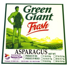 Green Giant Asparagus Fruit Crate Label Green Giant Asparagus Fruit Crate Label