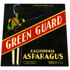 Green Guard Asparagus Fruit Crate Label Green Guard Asparagus Fruit Crate Label