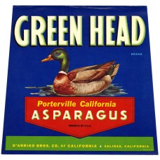 Green Head Duck Fruit Crate Label Green Head Duck Fruit Crate Label