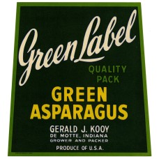 Green Label Asparagus Fruit Crate Label