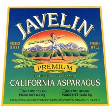 Javelin Asparagus Fruit Crate Label Javelin Asparagus Fruit Crate Label