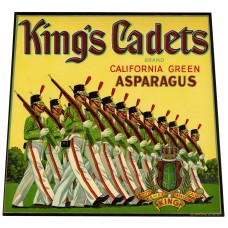 Kings Cadets Asparagus Fruit Crate Label Kings Cadets Asparagus Fruit Crate Label