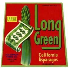 Long Green Asparagus Fruit Crate Label Long Green Asparagus Fruit Crate Label