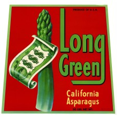 Long Green Dollar Fruit Crate Label