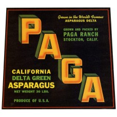 Paga Delta Asparagus Fruit Crate Label Paga Delta Asparagus Fruit Crate Label