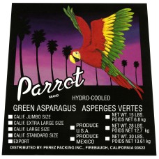 Parrot Asparagus Fruit Crate Label