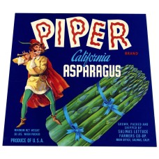 Piper Asparagus Fruit Crate Label